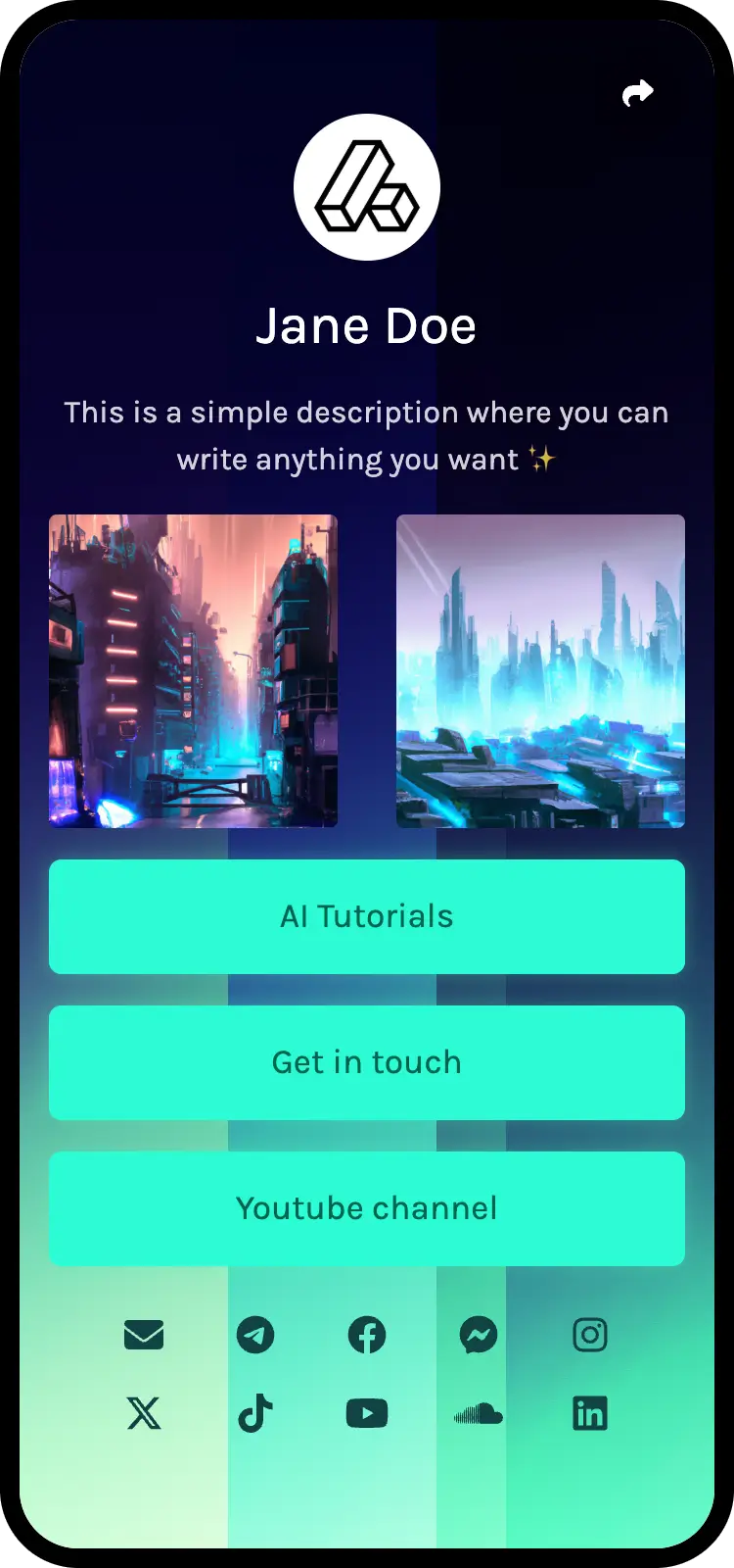 Скриншот примеров био-страниц